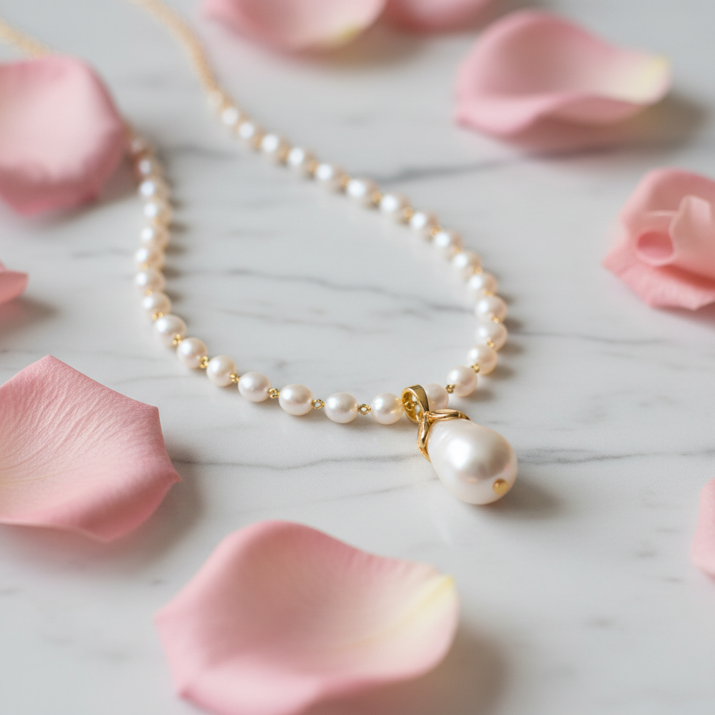 Gold-Plated Pearl Necklace